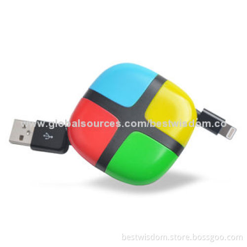 New Design Retractable Charging and Data USB Cable for iPhone and iPad (80cm)New